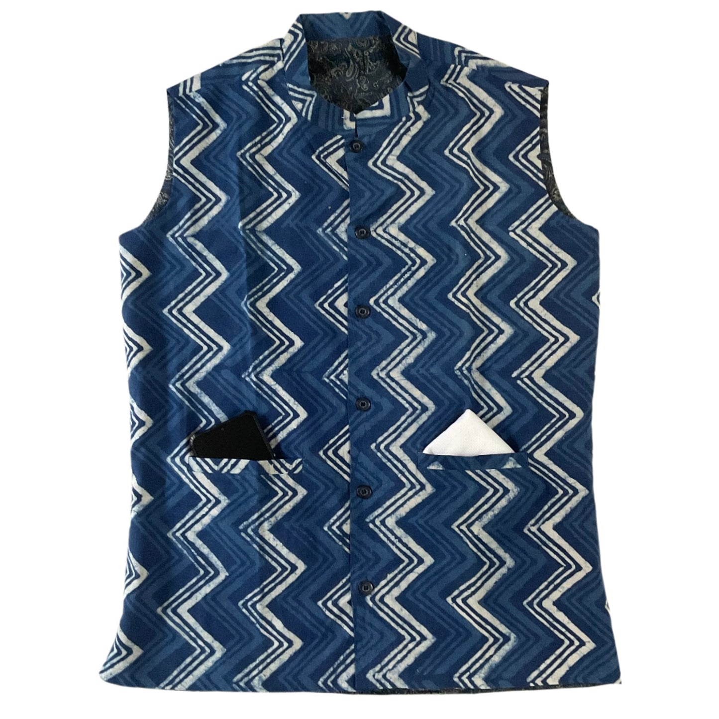 Veeraj Indigo Blue Cotton Jacket – Modern Ethnic Layering for Everyday Elegance