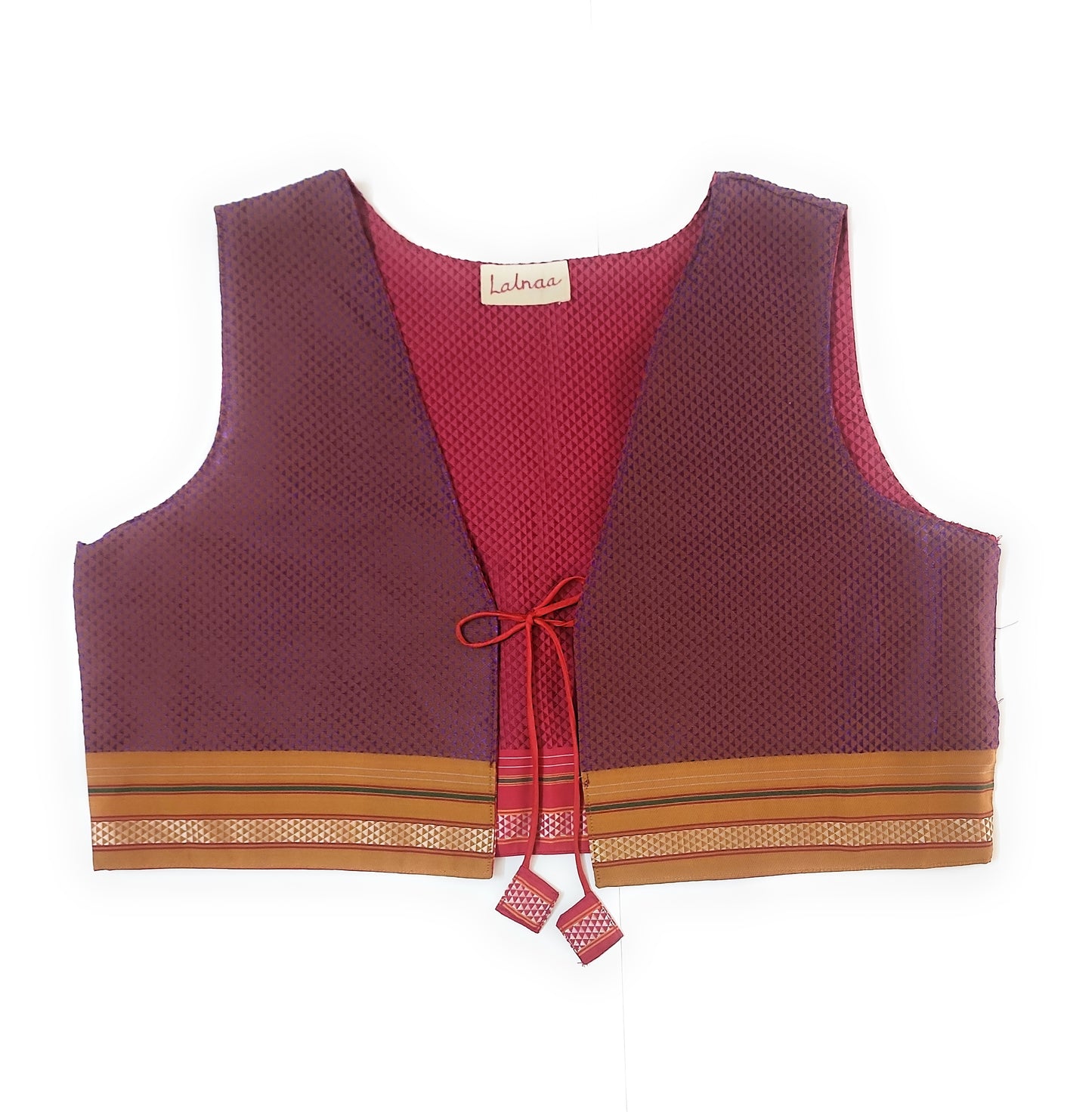Reversible Handwoven Khann Cotton Jacket / Waistcoat / Koti