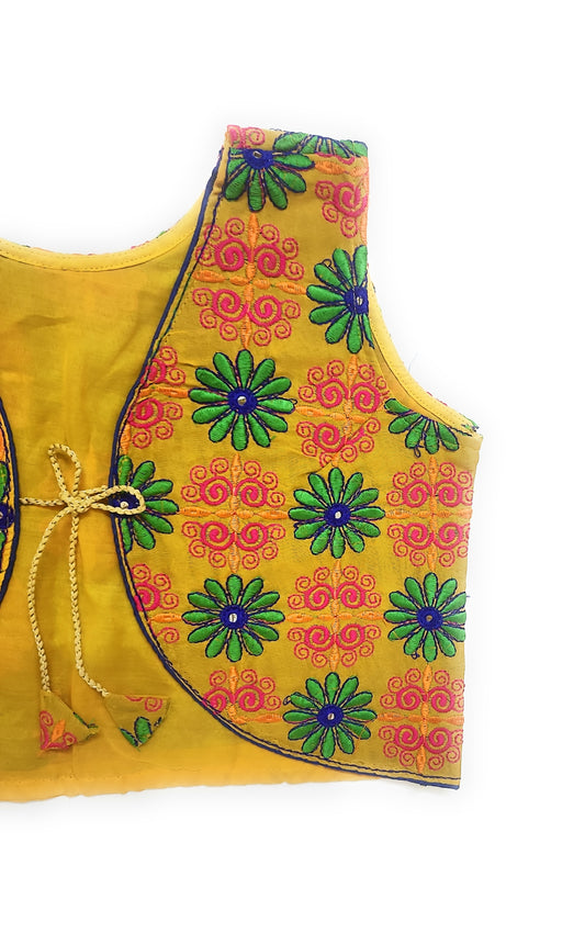 Gomthi Embroidered Multicolor Waistcoat Jacket – Cotton Ethnic Koti