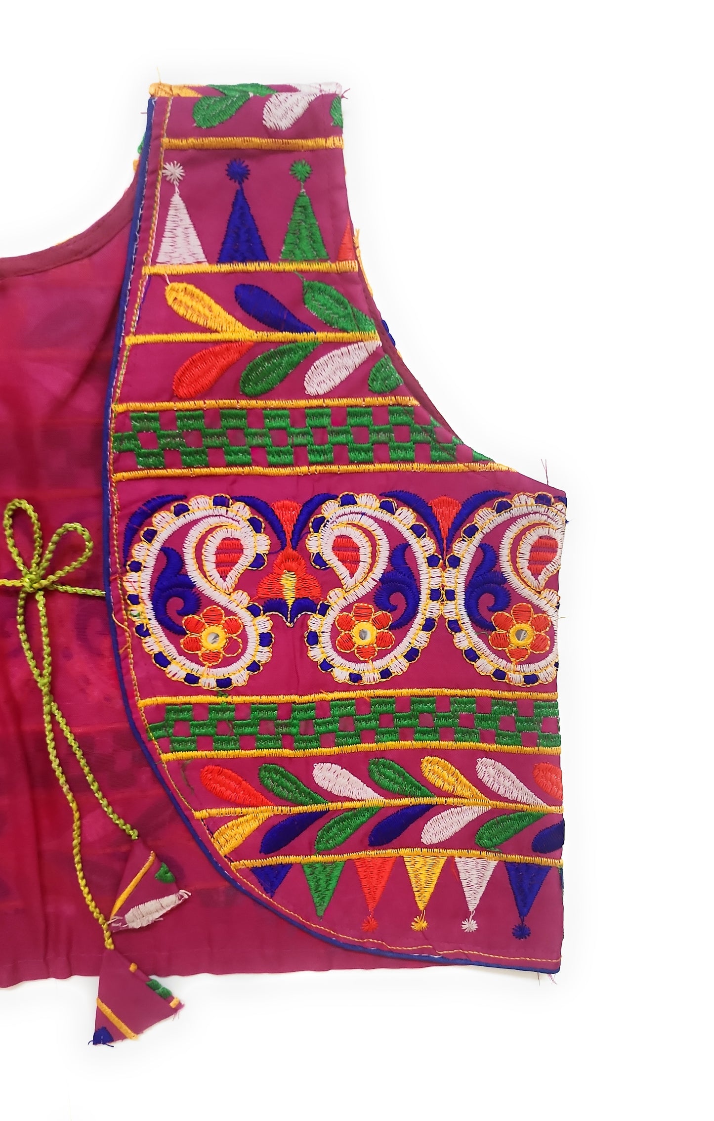 Festive Pink Gomthi Embroidered Jacket/Koti – Multicolor Ethnic Cotton Waistcoat