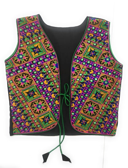 Gomthi Embroidered Cotton Jacket | Ethnic Handcrafted Waistcoat