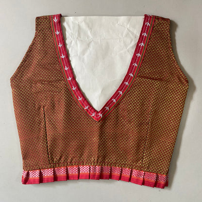 SLEEVELESS KHANN BLOUSE WITH THREADWORK & FRILL (ATTACHABLE SLEEVES)