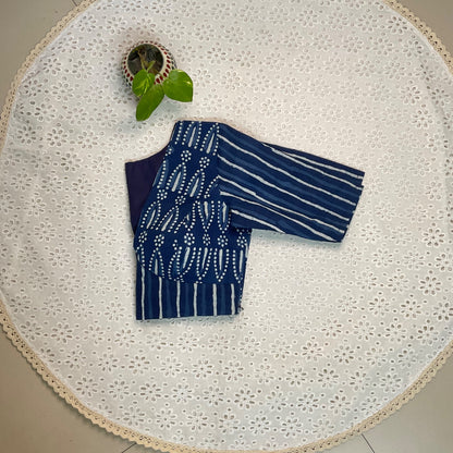 SANCHI – Indigo V-Neck Blouse