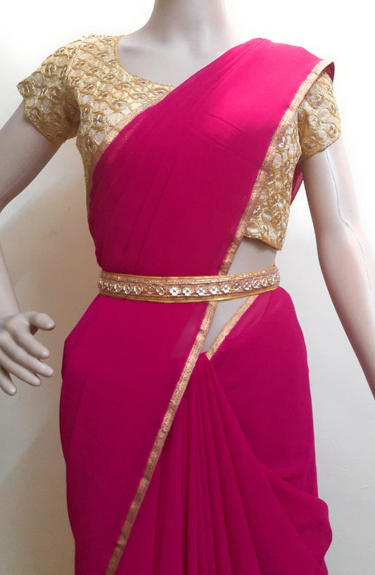 Handcrafted Golden Waistbelt (Kamarpatta) in Silk Cotton