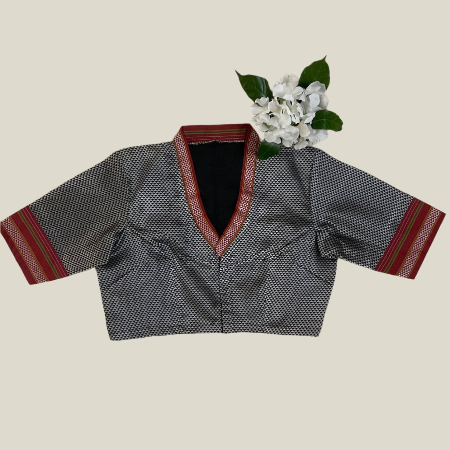 V-Neck Cotton Silk KHANN Blouse