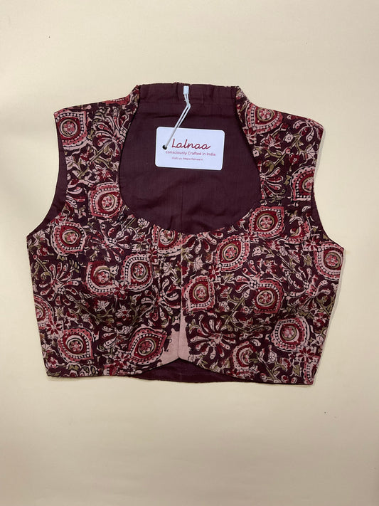 Patterned garment with a label on a beige background