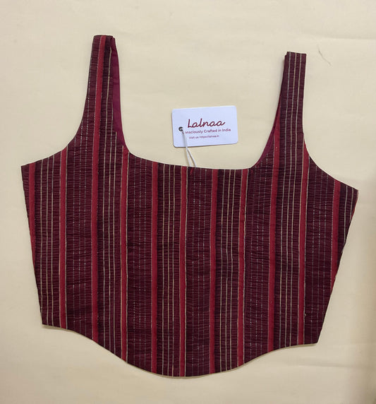 Brown corset blouse/top with back zipper