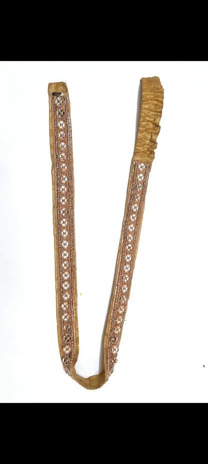 Handcrafted Golden Waistbelt (Kamarpatta) in Silk Cotton