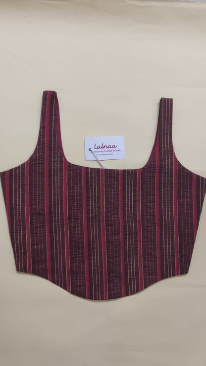 Brown corset blouse/top with back zipper